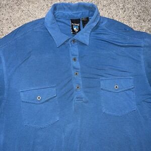 Kuhl Mens Polo Shirt Large Blue Casual Short Sleeve Two Chest Pockets Outdoor